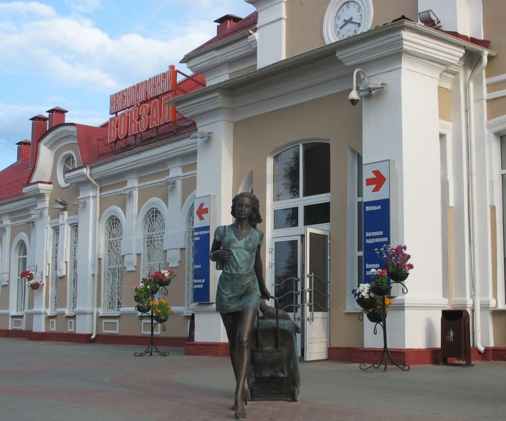 Molodechno. The railway station building.