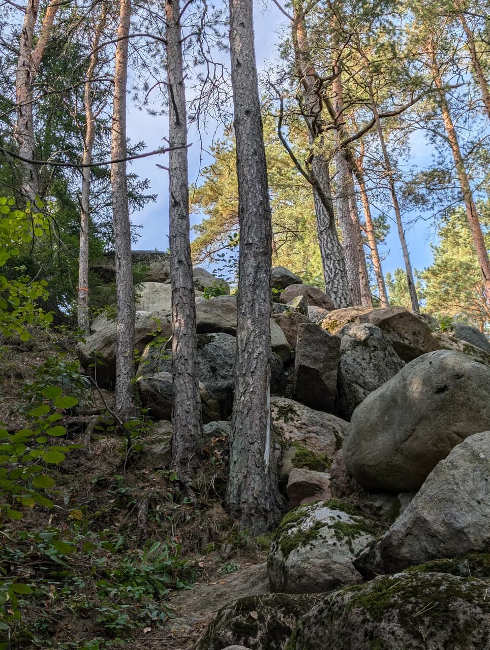 A natural climbing wall in the vicinity of Zhodishki.