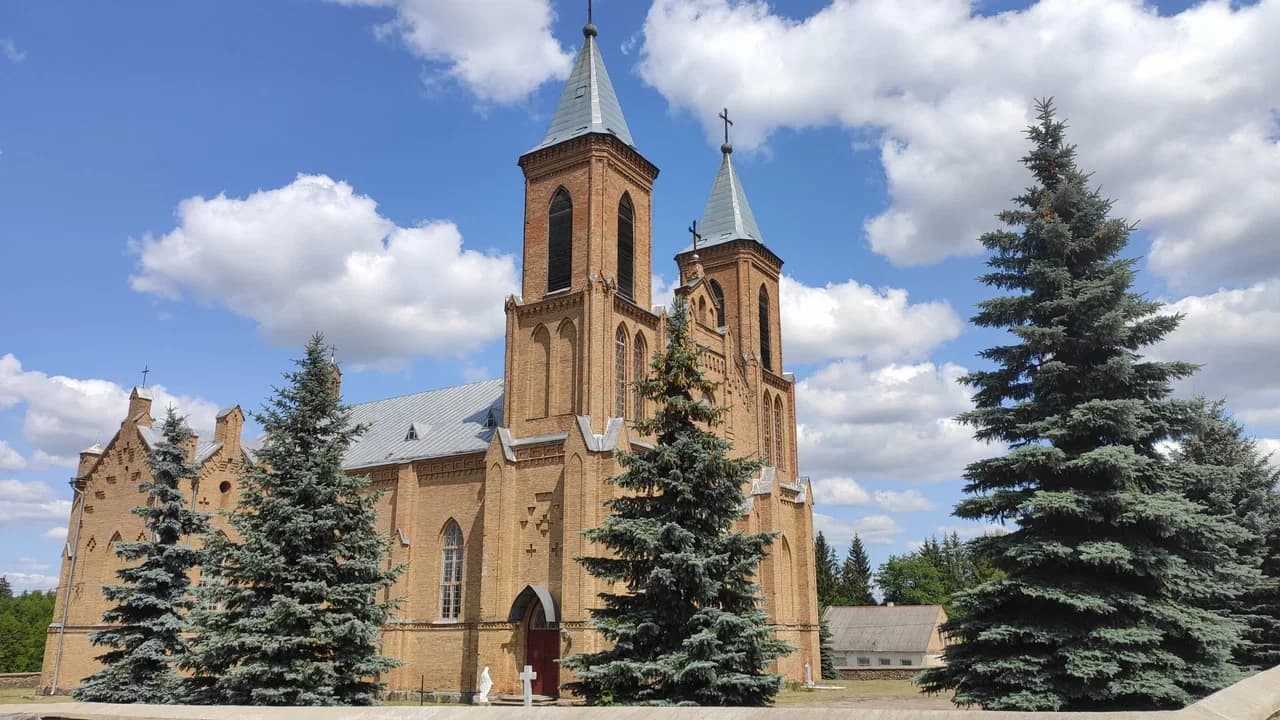 Traby. The Church of the Nativity of the Virgin Mary.