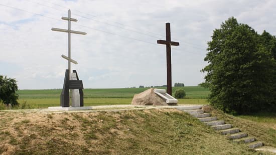 Commemorative crosses at the site of the Kletsk Battle.